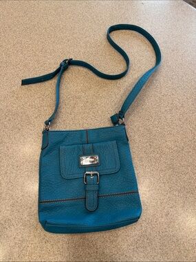 Nine West Teal Crossbody Shoulder Bag with Front Buckle